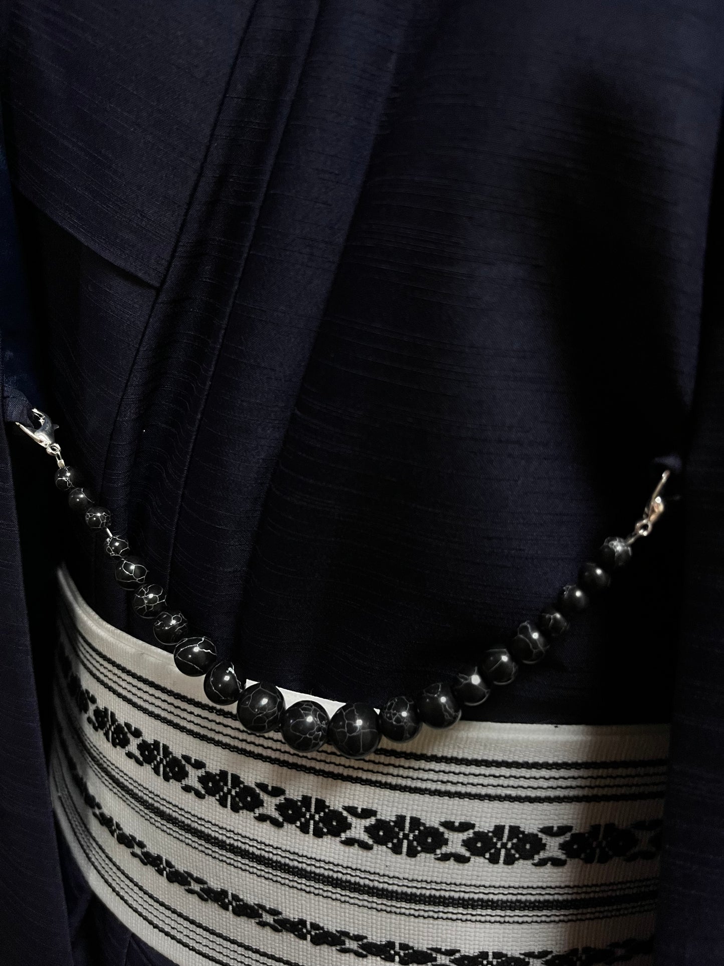 Black Obsidian Stone Haori Himo