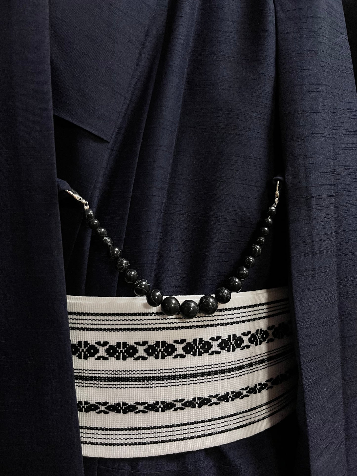 Black Obsidian Stone Haori Himo