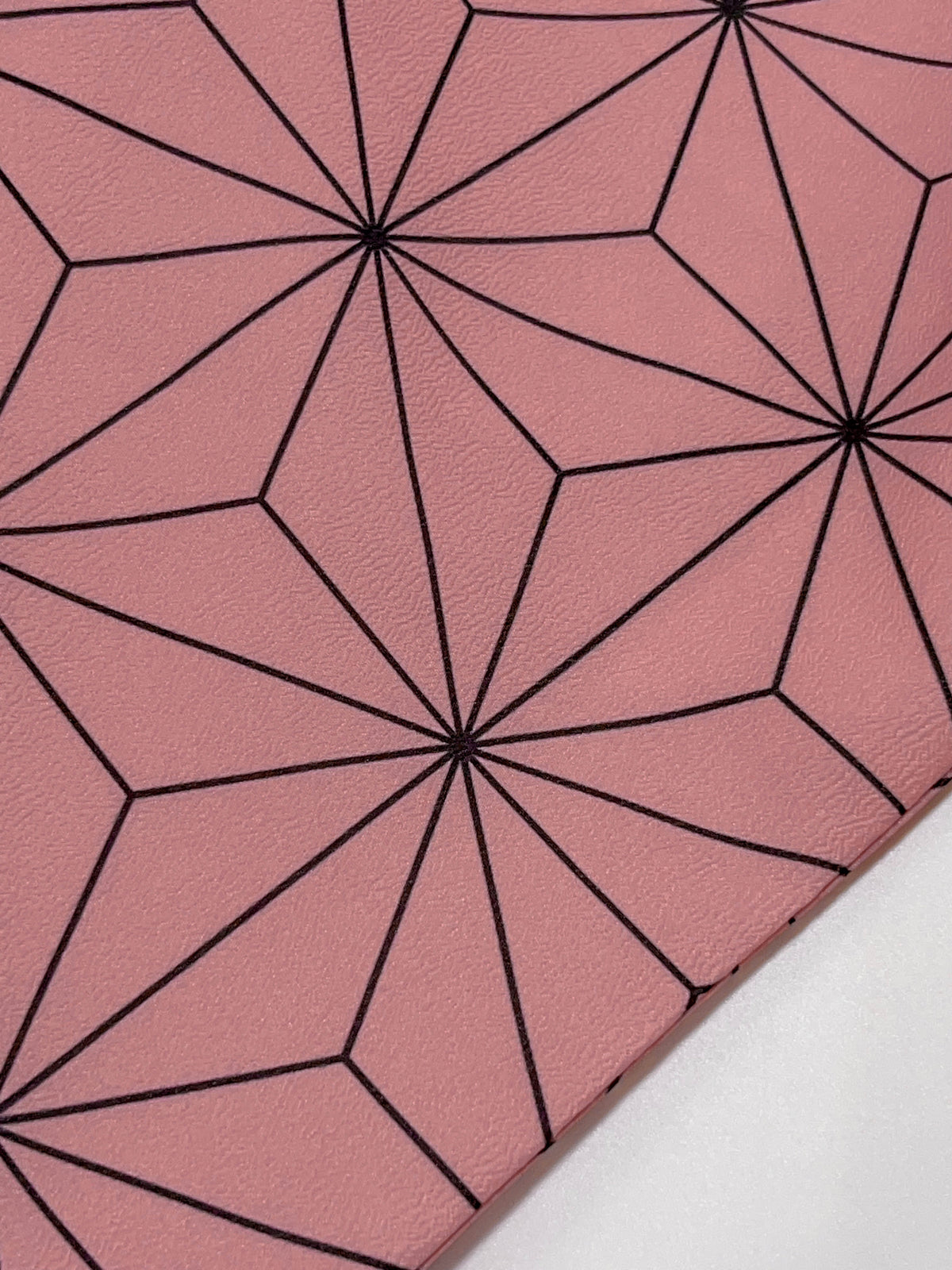 Custom Fit Komon Kimono | Pink Asanoha Print, Made-to-Measure Washable Polyester Traditional Japanese Kimono for Women