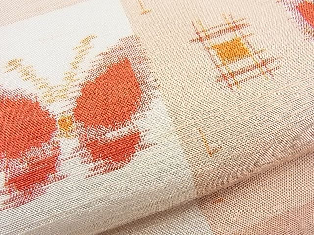 Rank A- Japanese Silk Kimono Fabric Roll/ Tsumugi Silk Complete Bolt/ Butterfly Pattern/ Finest Silk/ T01