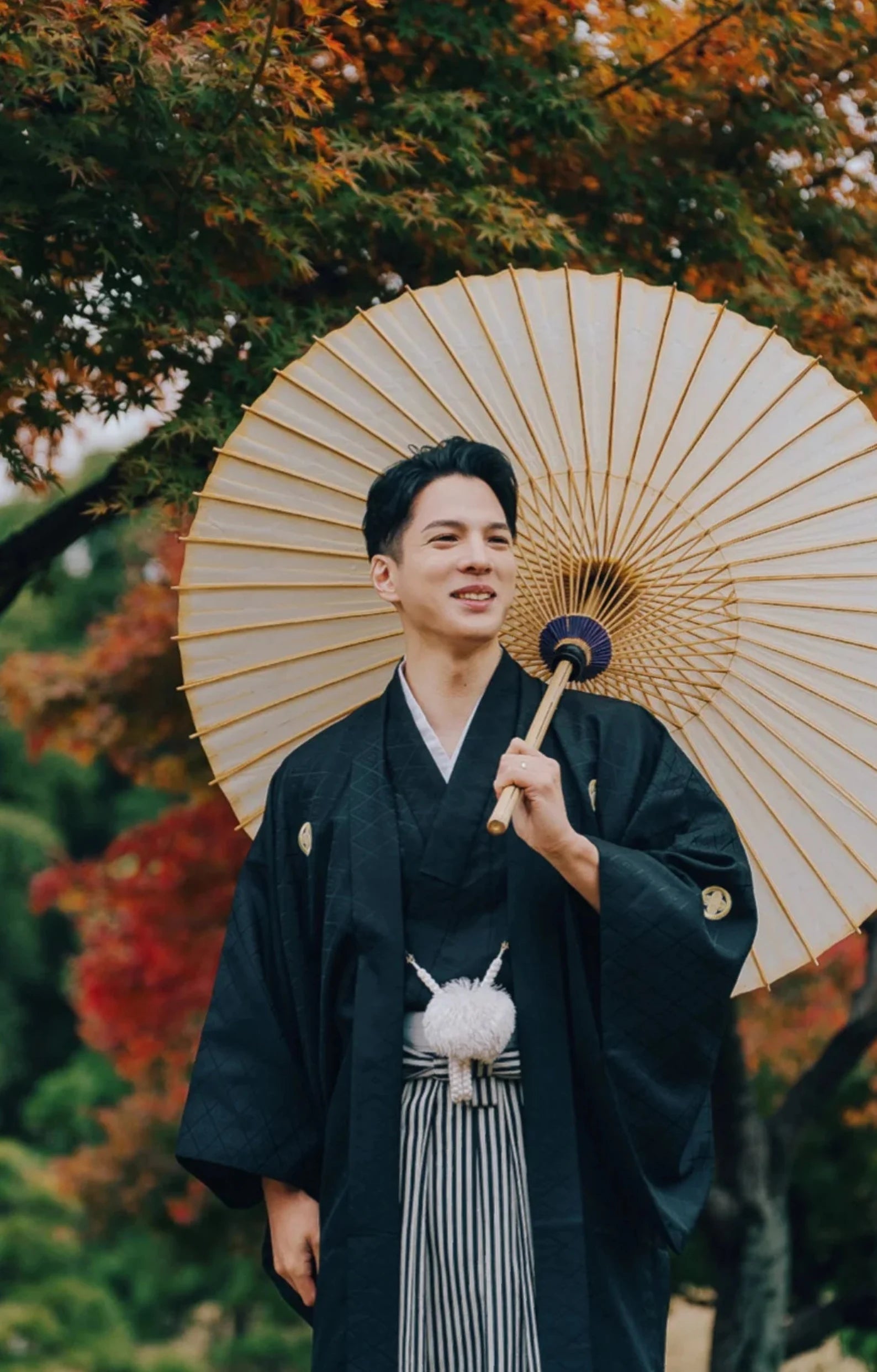 Men's Japanese Traditional Formal Kimono 10PCS Set, Family