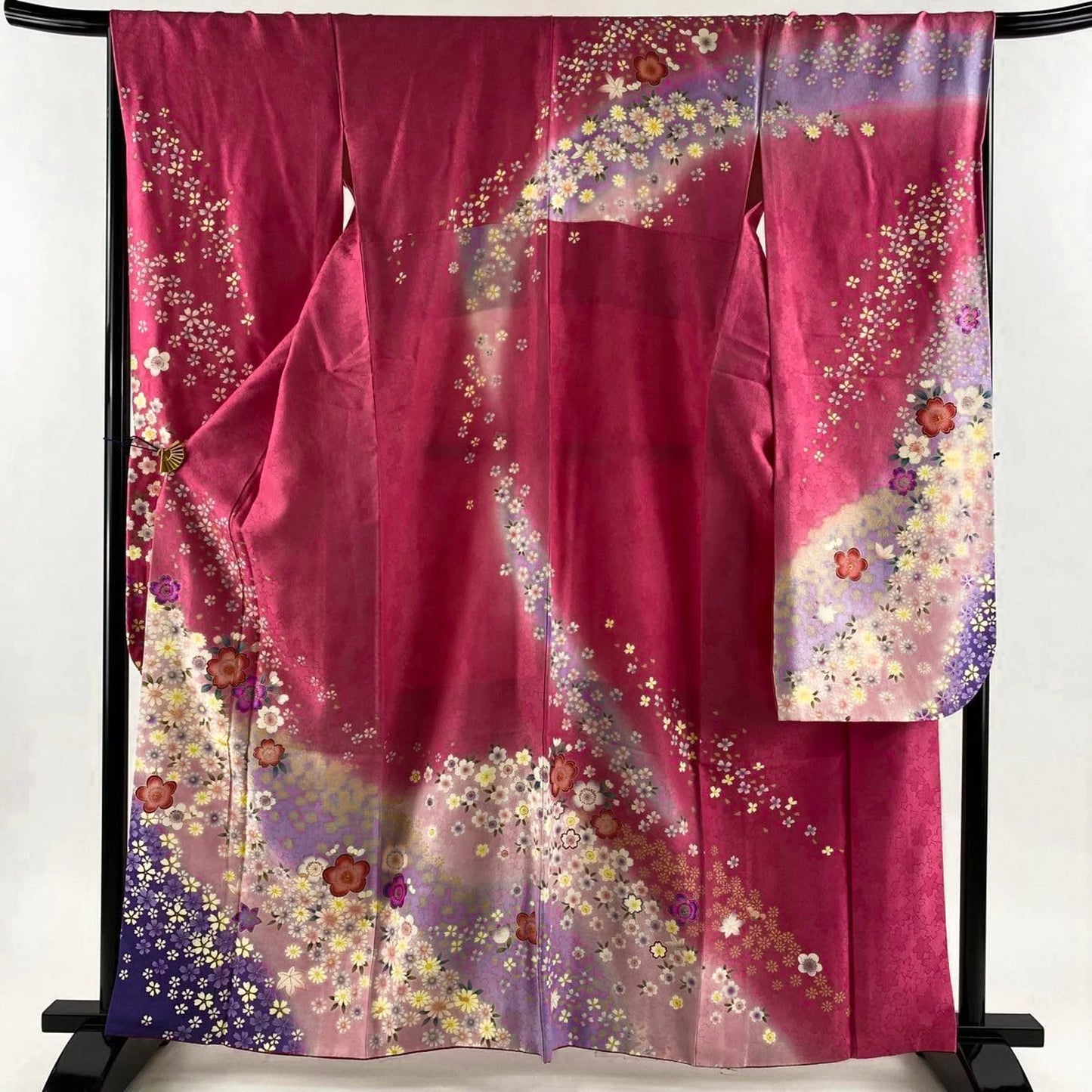 Rank A+ Japanese Vintage SIlk Sakura Pink Furisode Kimono, B35