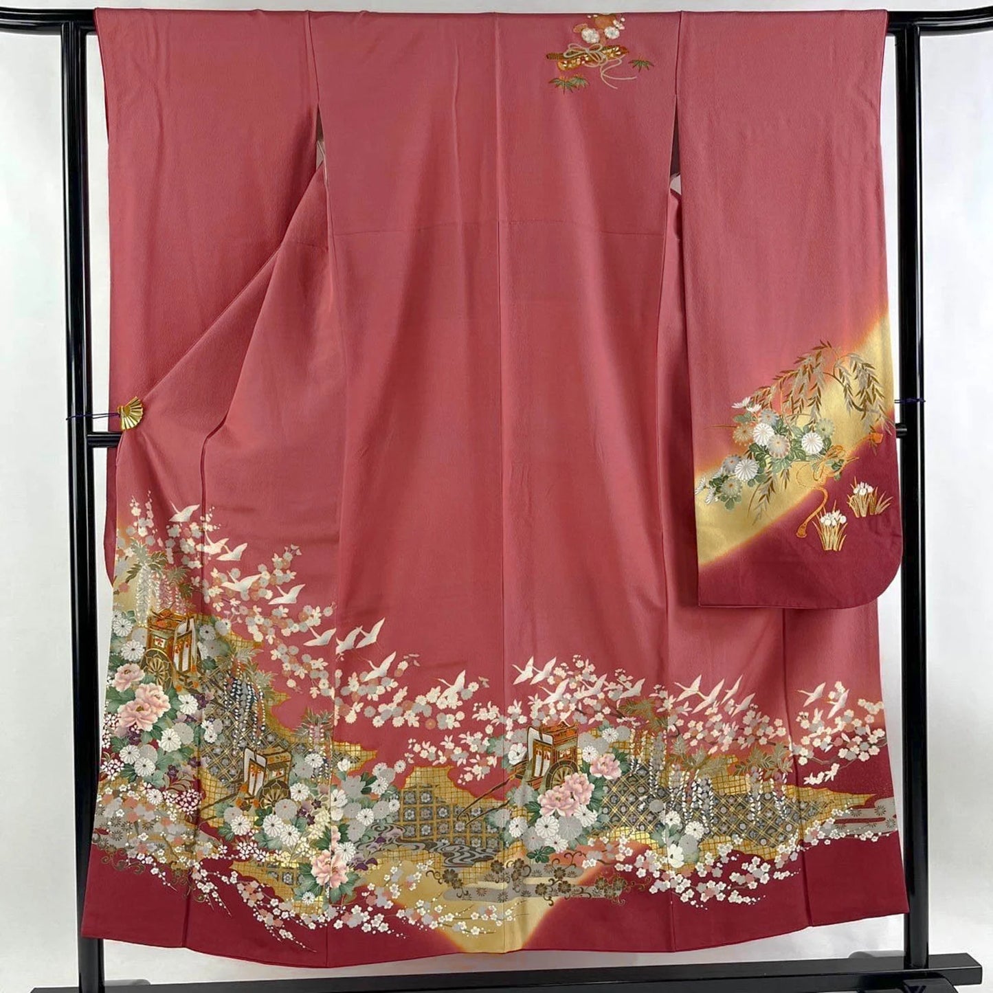 Rank A+ Vintage Pink Furisode Kimono, B30