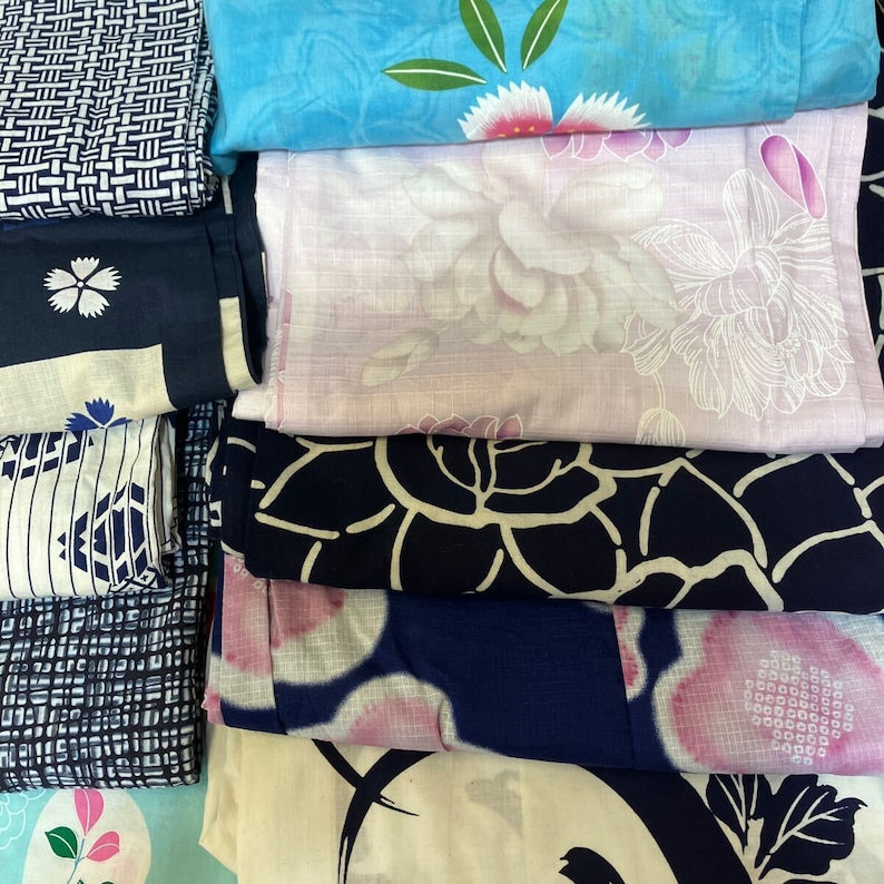 (Mystery Box)Women Summer Yukata set Blind Box- Yukata & Obi, Obijime, Sandals Set