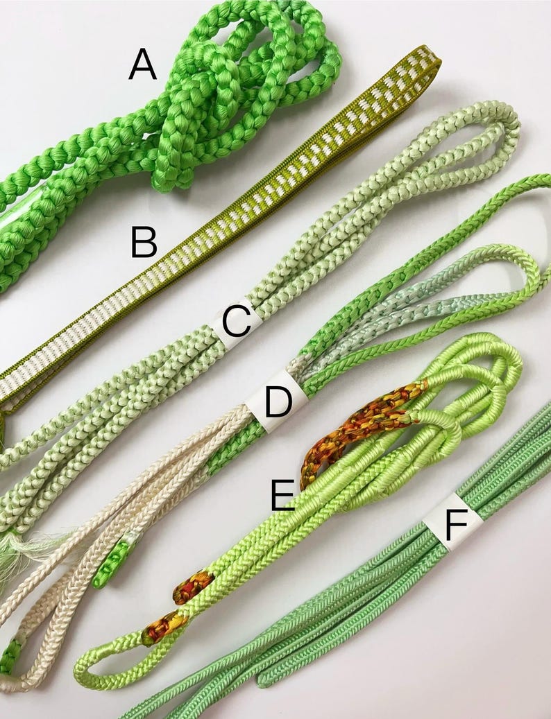 Green Obijime Collection / Silk Obijime/ Q5