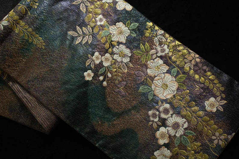 Rank A+ 100% Patterned Vintage Obi Belt/OB44