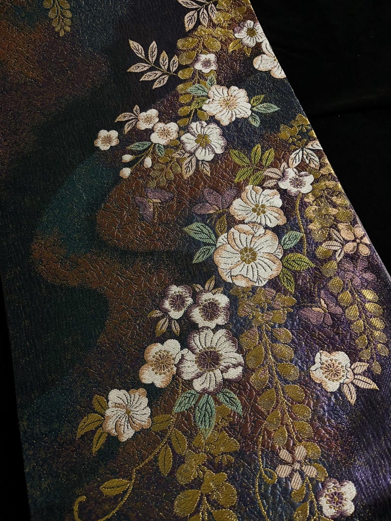 Rank A+ 100% Patterned Vintage Obi Belt/OB44