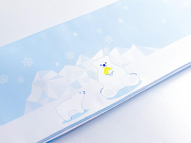 Summer Chill Polar Bear Obi/Pastel Blue Edition, Double Sided Hanhaba Obi