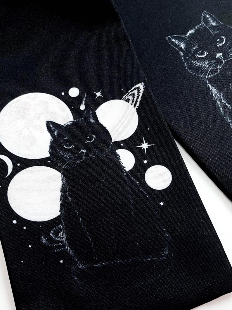 Cosmic Cat Hanhaba Obi Belt, Half Width Obi, Obi for Yukata