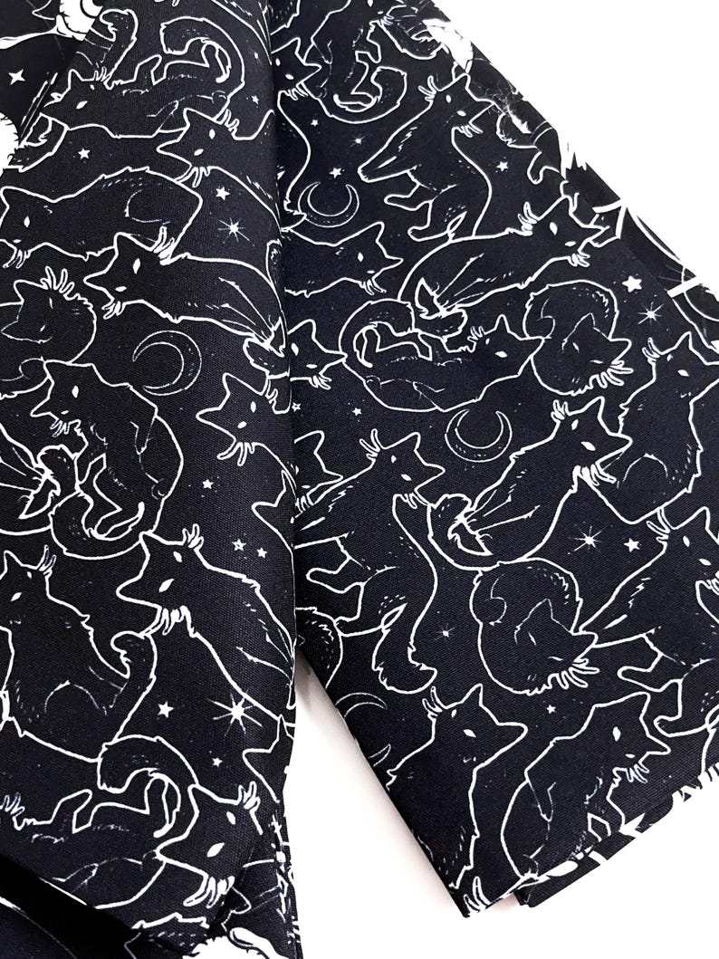 Cat and Eyeball Web Obi, Double Sided Hanhaba Obi Belt, Yukata Obi