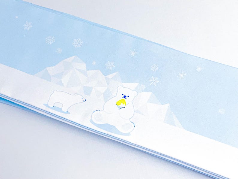 Summer Chill Polar Bear Obi/Pastel Blue Edition, Double Sided Hanhaba Obi