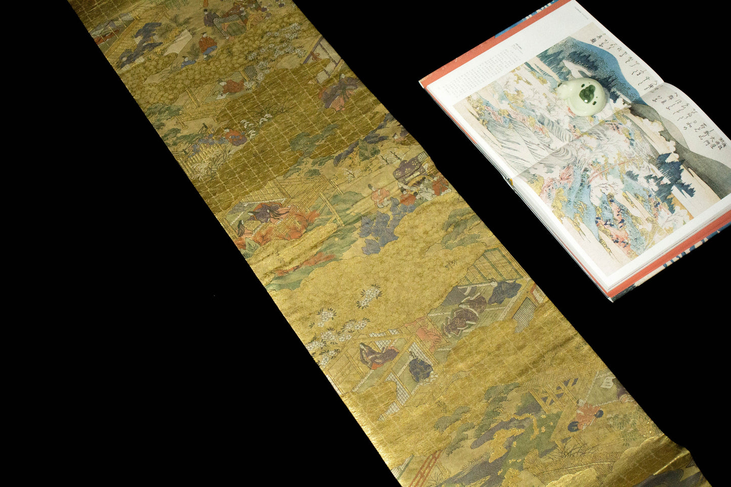 Vintage Japanese Silk Obi Belt: Fukuro Kimono Belt (Rank A+ ,OB83)