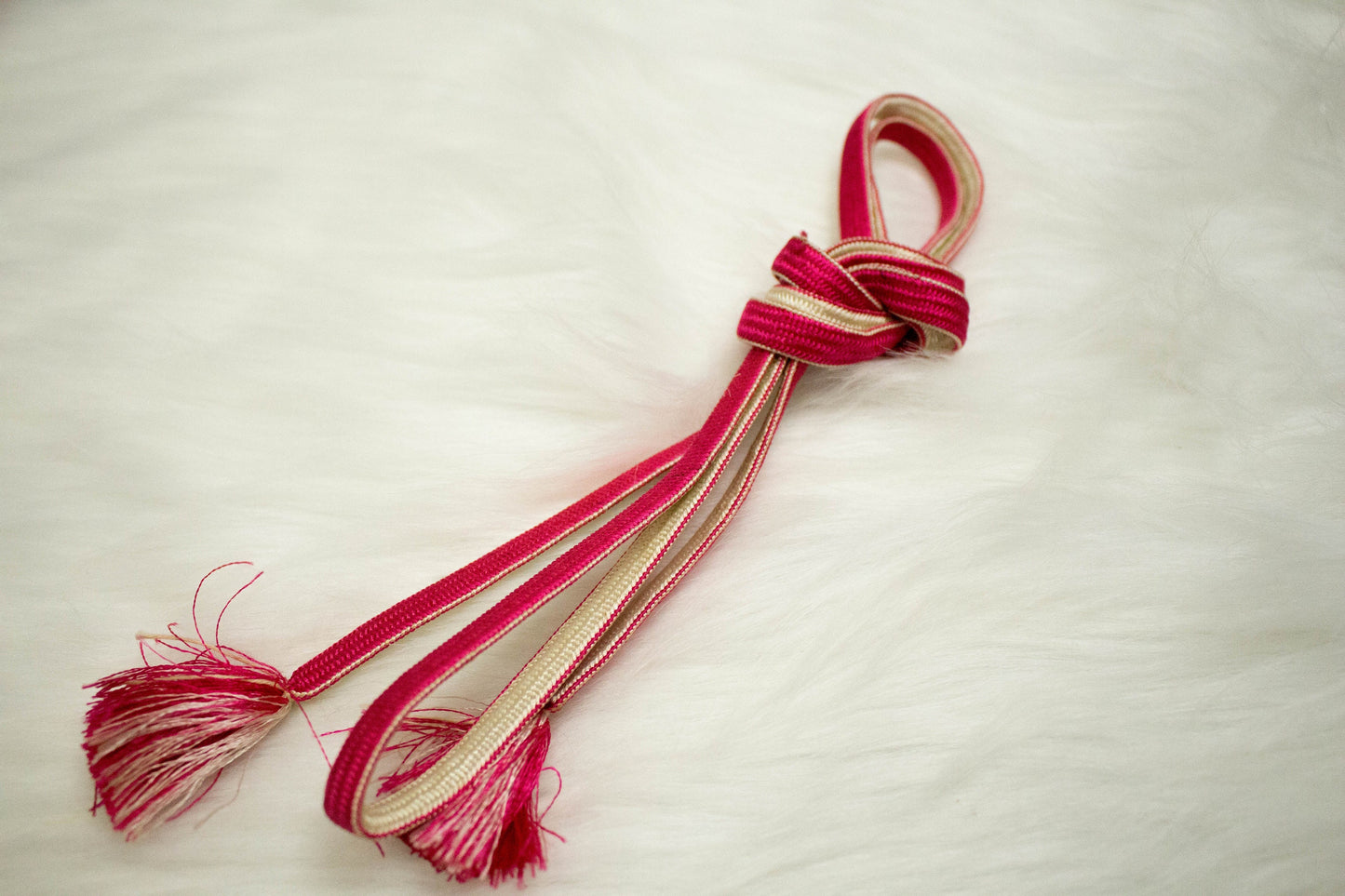 Kimono Obijime / Japanese kimono cord / Obijime Belt / Japanese Kimono Accessories/ Red & Pink Gold obijime/C04
