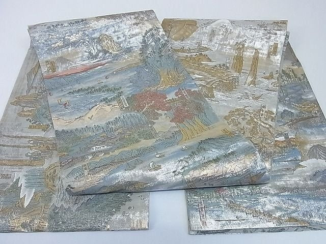 Japanese Vinatge Silk Obi Belt: Fukuro Obi, Nishijin Weave (OB68)