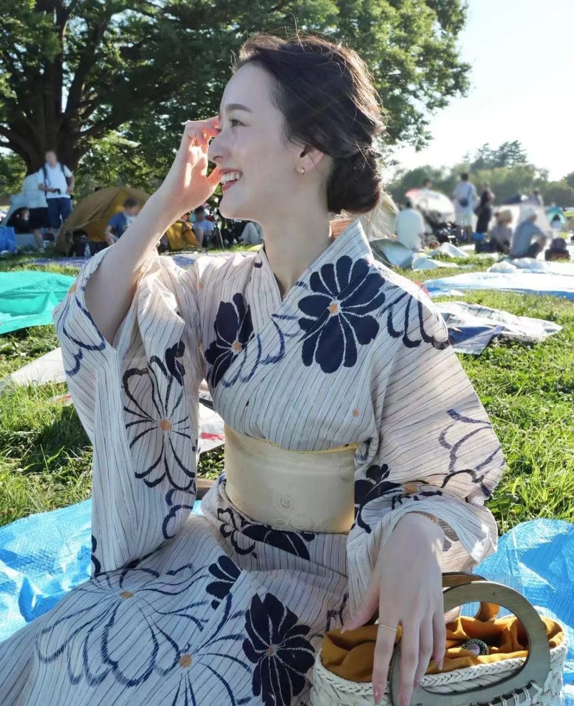 Japanese Yukata with Tsuke Obi (Optional), YTS05