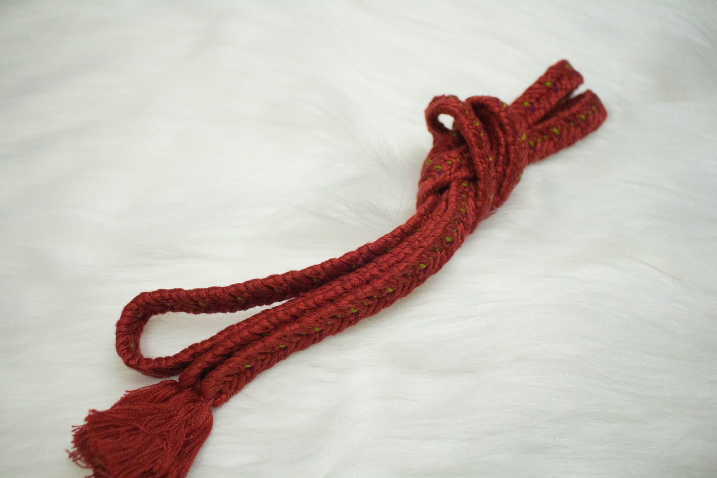 Elegant Kimono Obijime Cord Collection: Scarlet & Maroon Japanese Belt (C01)