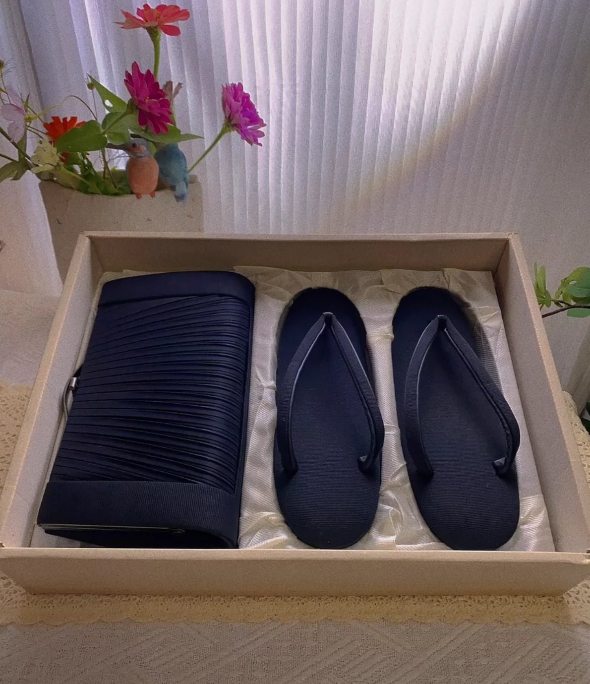 Japanese Zori Sandals with Kimono Handbag