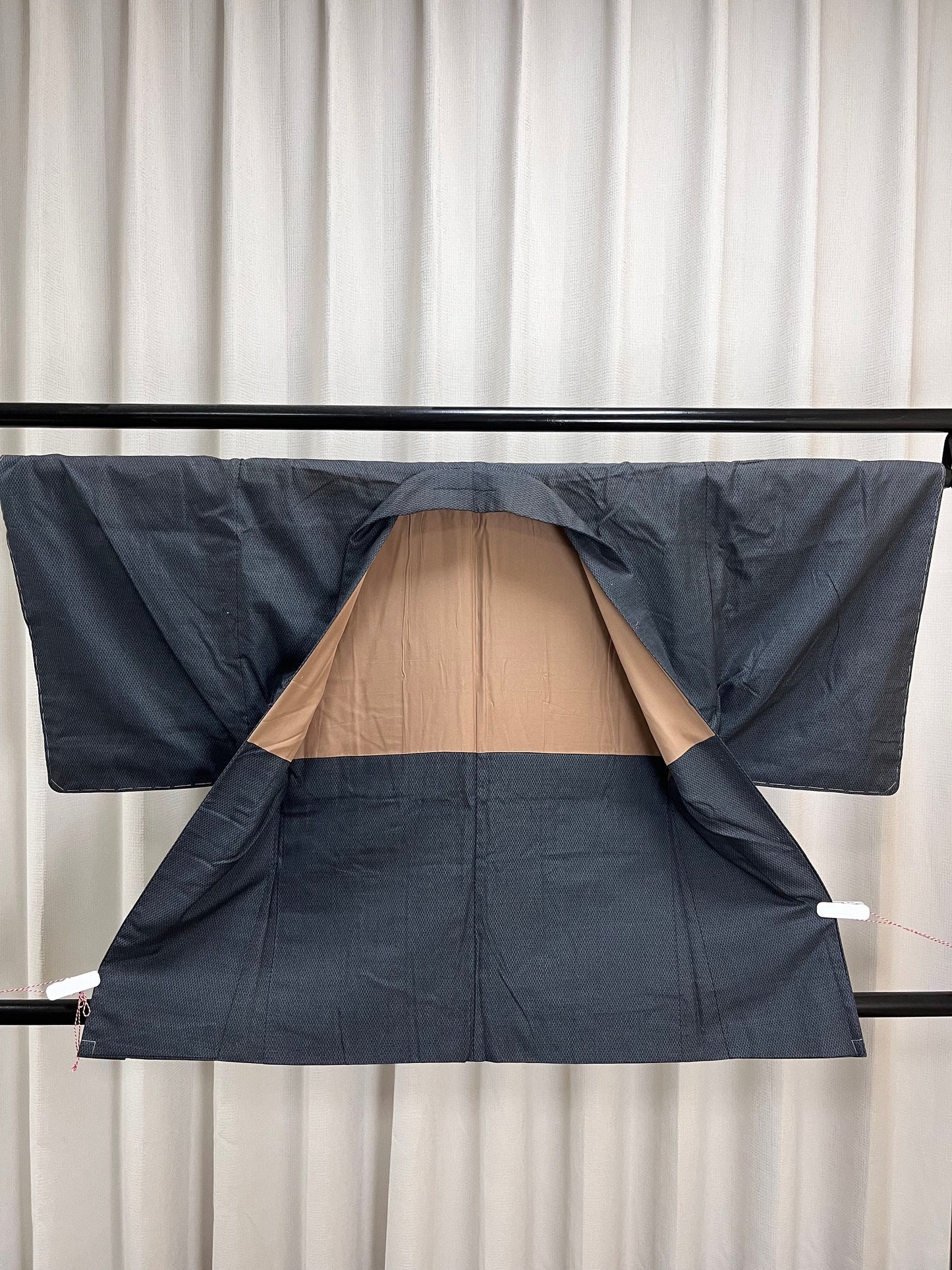 Vintage Blue Silk Haori Kimono Jacket , Rank A- (A16)