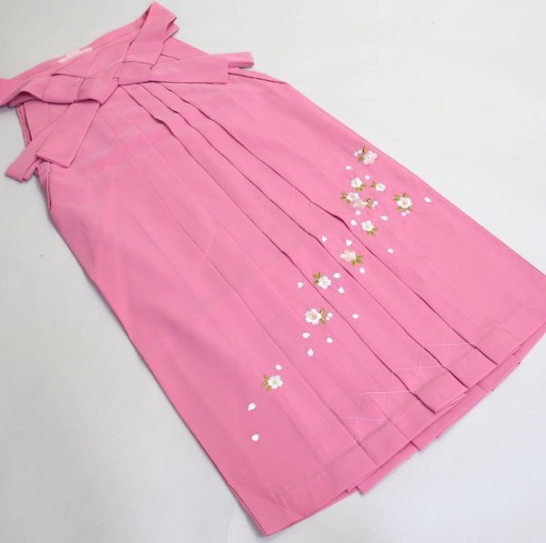 Traditional Women's Hakama, Hakama Skirt, Pink Hakama with Sakura Embriodery