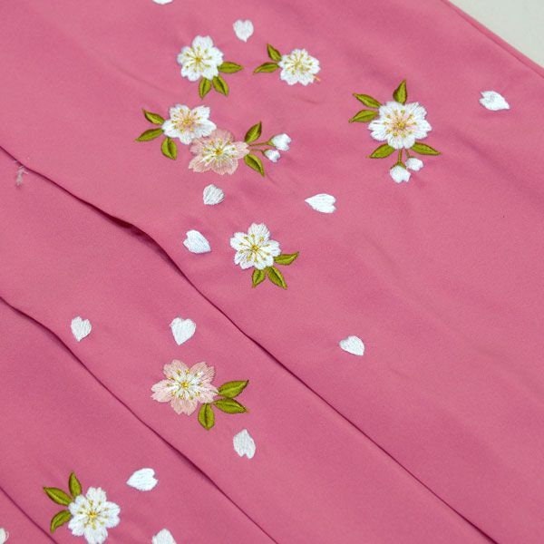 Traditional Women's Hakama, Hakama Skirt, Pink Hakama with Sakura Embriodery