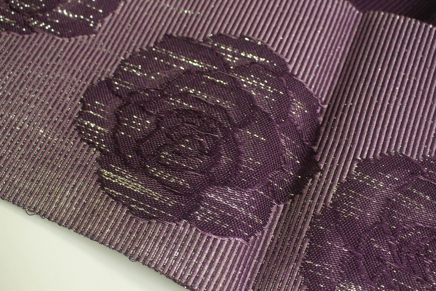 Japanese Hanhaba Obi Rose Pattern, Traditional Hanhaba Obi for Yukata/Komon