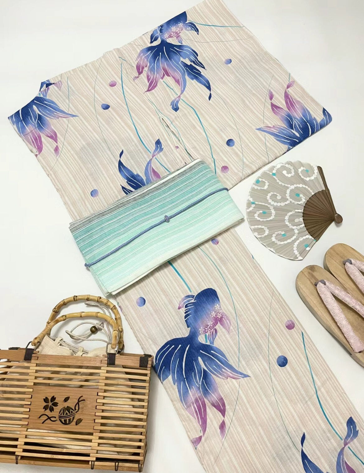 Japanese Hanhaba Obi Belt, Japanese Yukata accessories