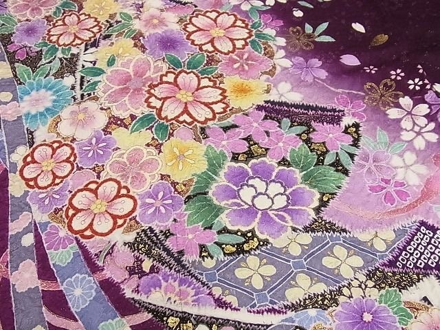 Rank A+ Vintage Furisode Kimono/ B18