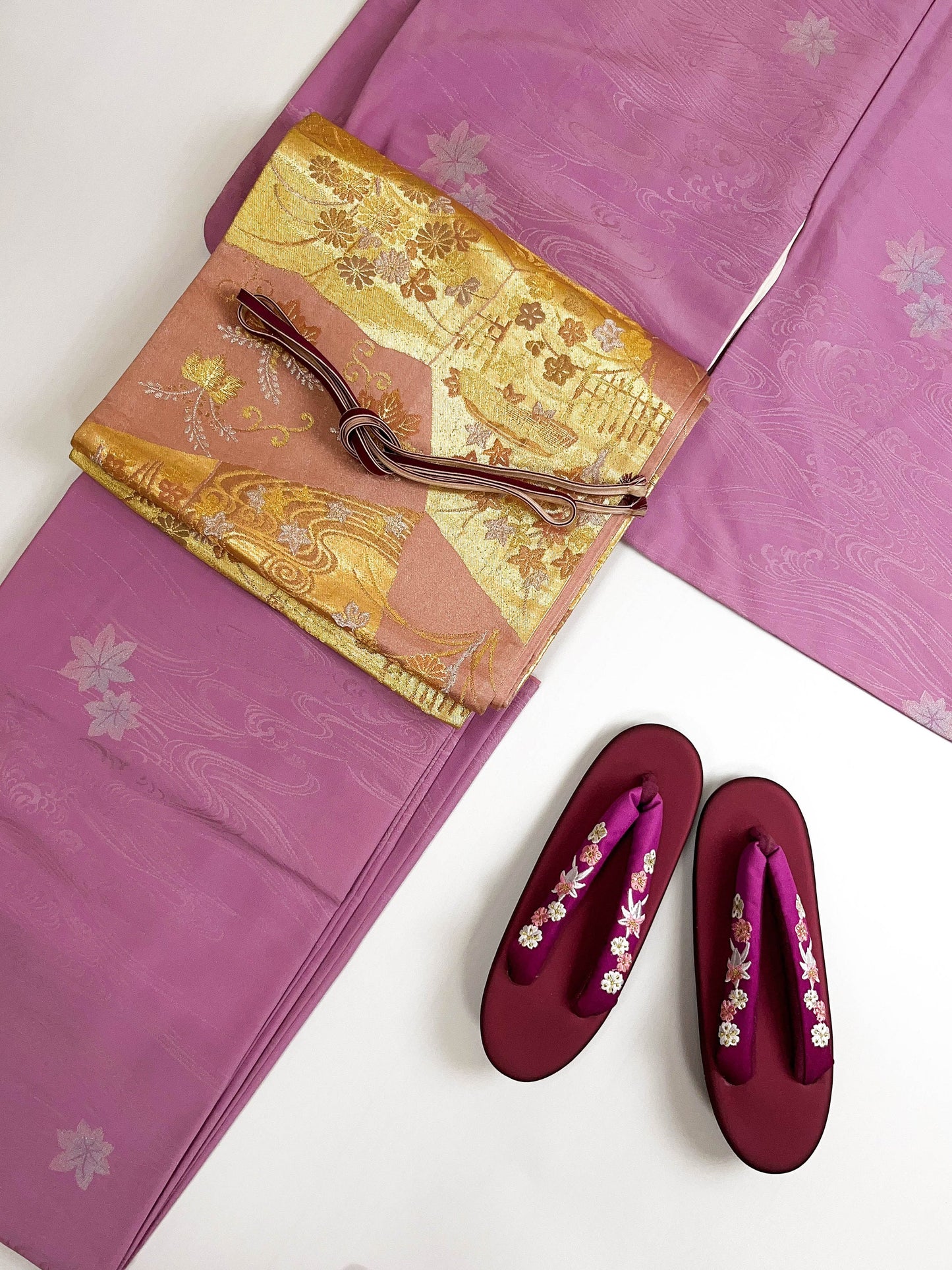 Rank A-/B+ Fukuro Obi/Silk Kimono Obi/ Vintage Obi/M17