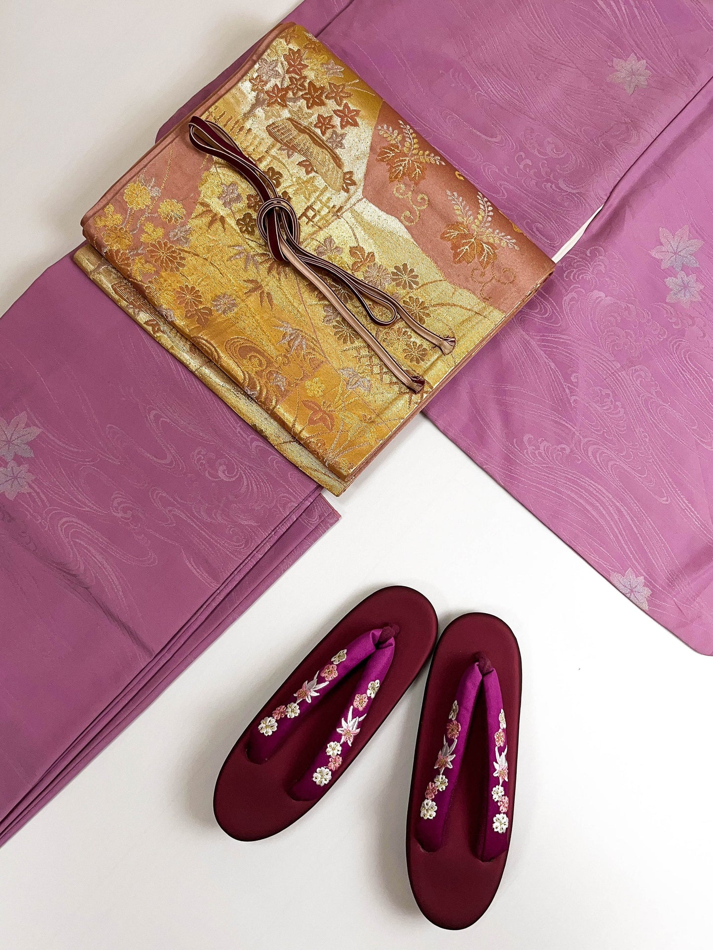 Rank A-/B+ Fukuro Obi/Silk Kimono Obi/ Vintage Obi/M17