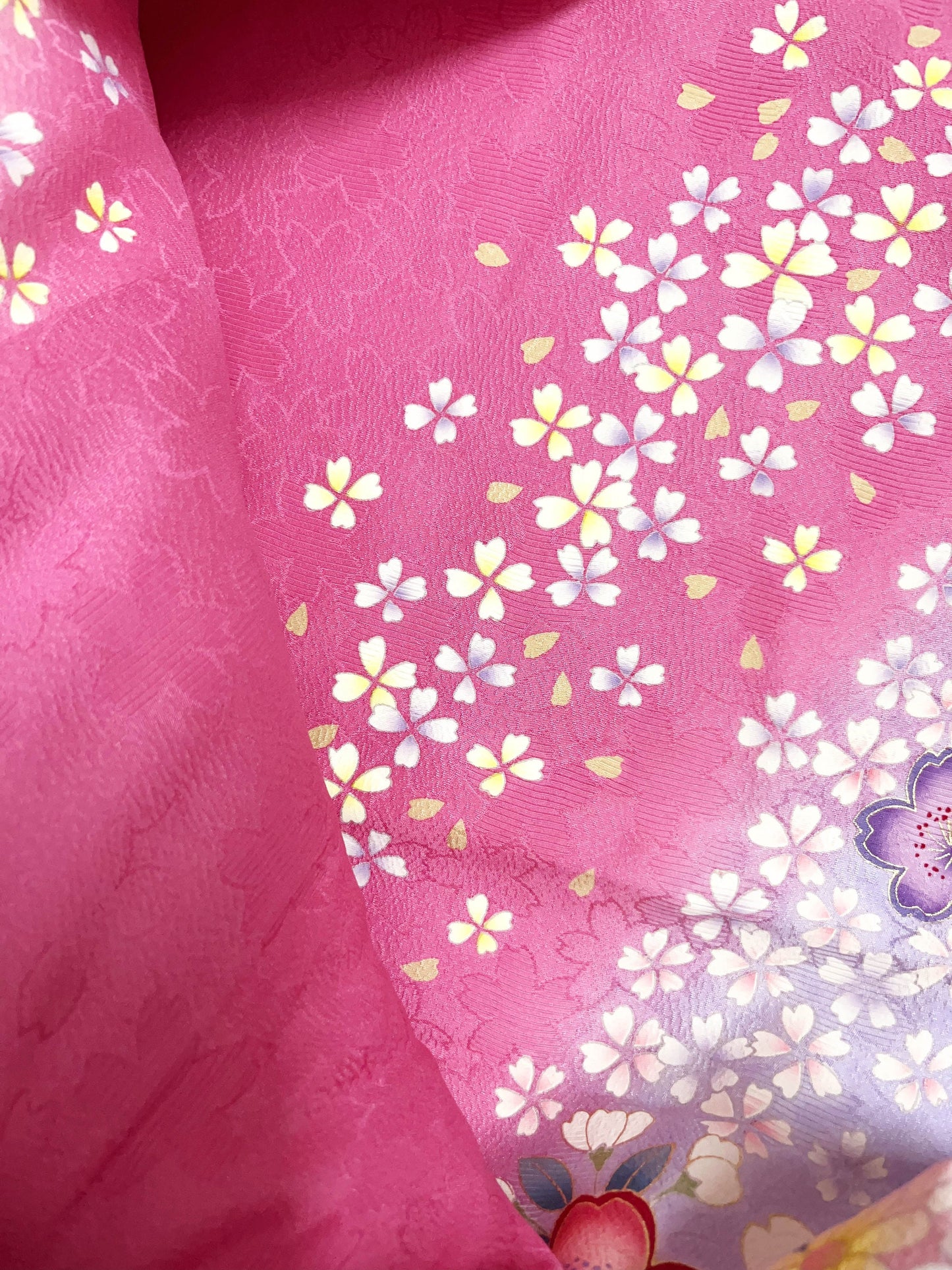 Rank A+ Japanese Vintage SIlk Sakura Pink Furisode Kimono, B35
