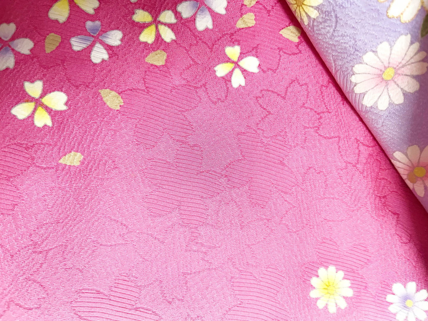 Rank A+ Japanese Vintage SIlk Sakura Pink Furisode Kimono, B35