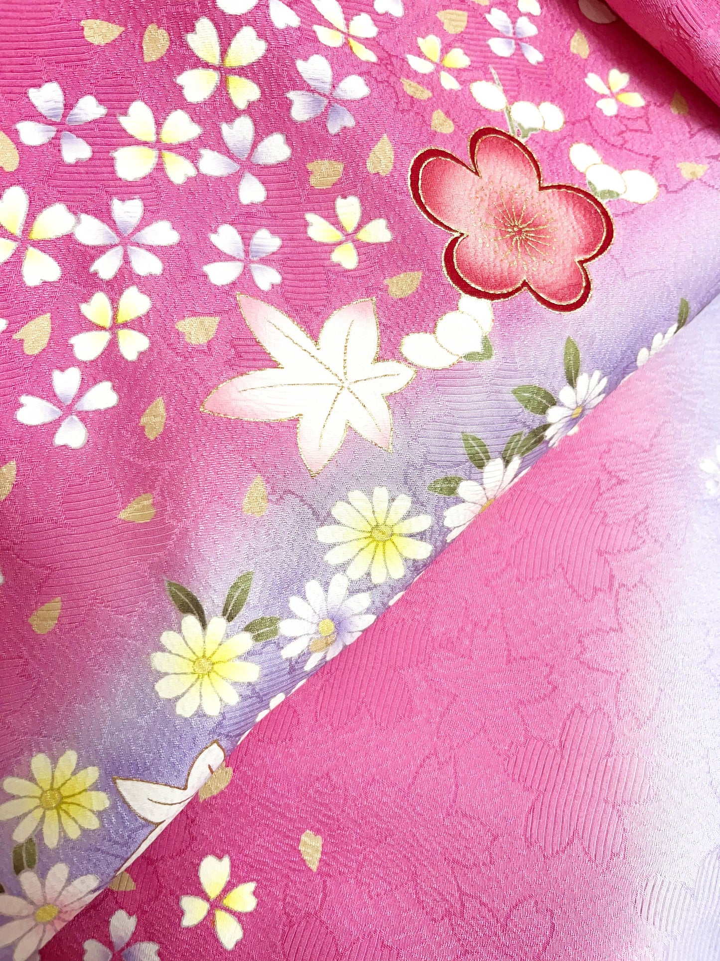 Rank A+ Japanese Vintage SIlk Sakura Pink Furisode Kimono, B35