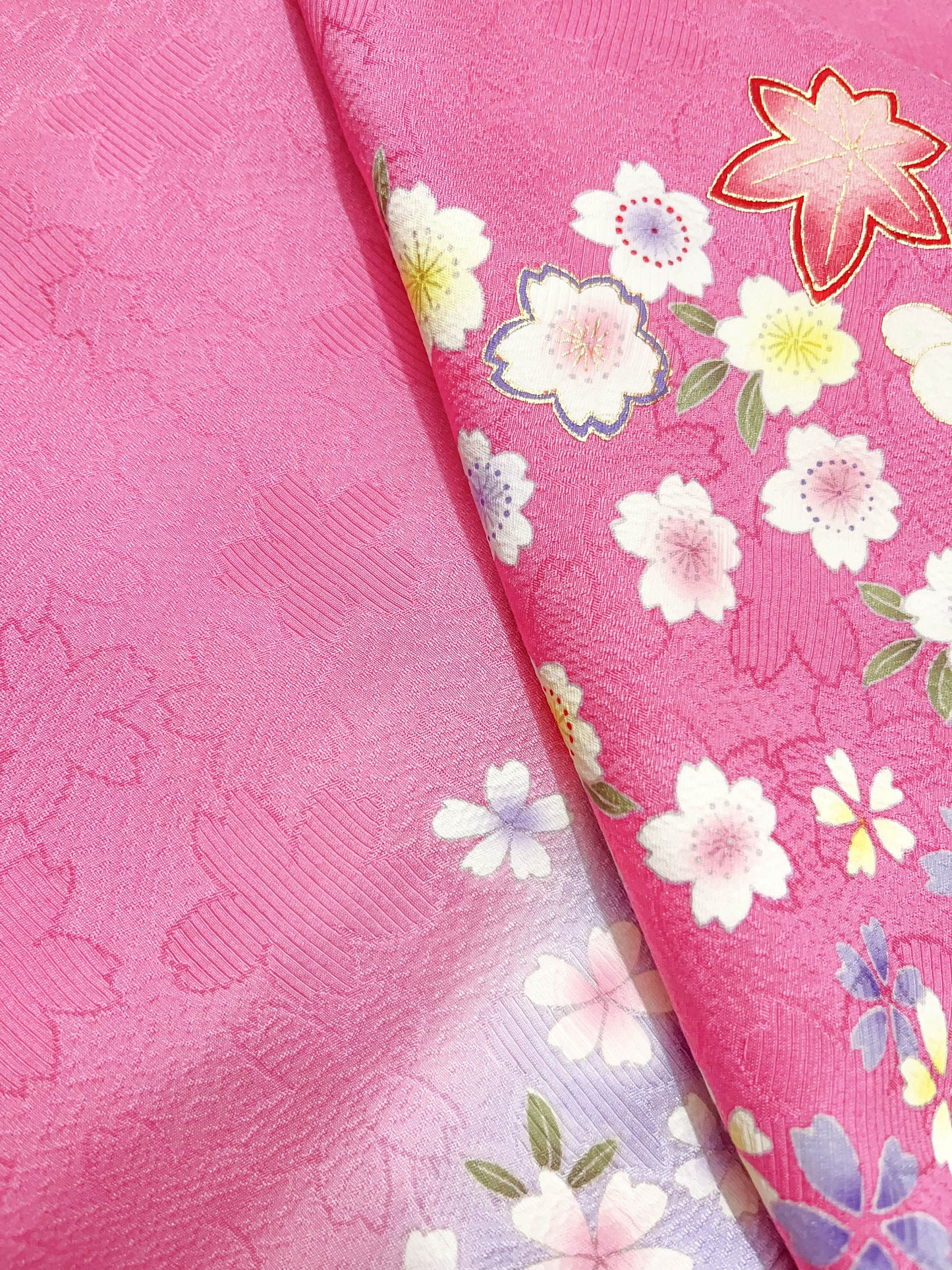 Rank A+ Japanese Vintage SIlk Sakura Pink Furisode Kimono, B35