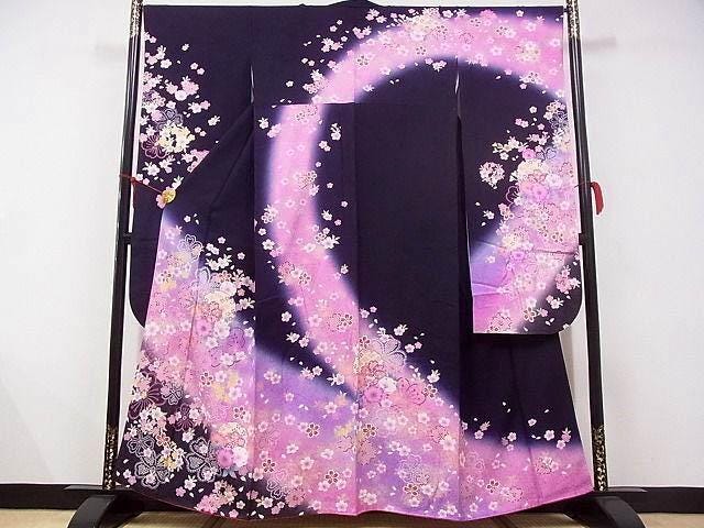 Traditional Vintage Japanese Furisode Kimono Women, A134