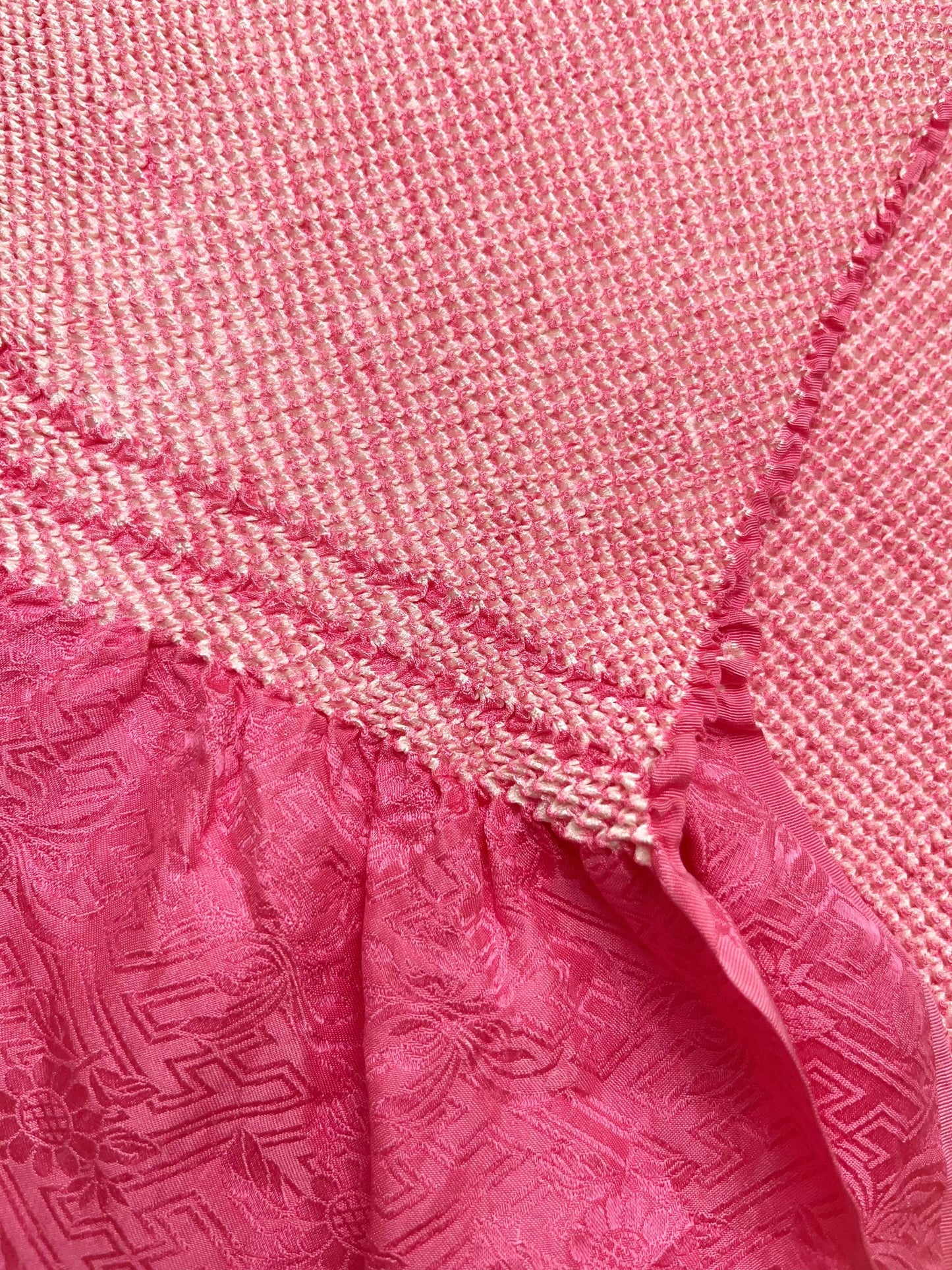 Rank A+ Vintage Pink Color Silk Obiage/ 17B