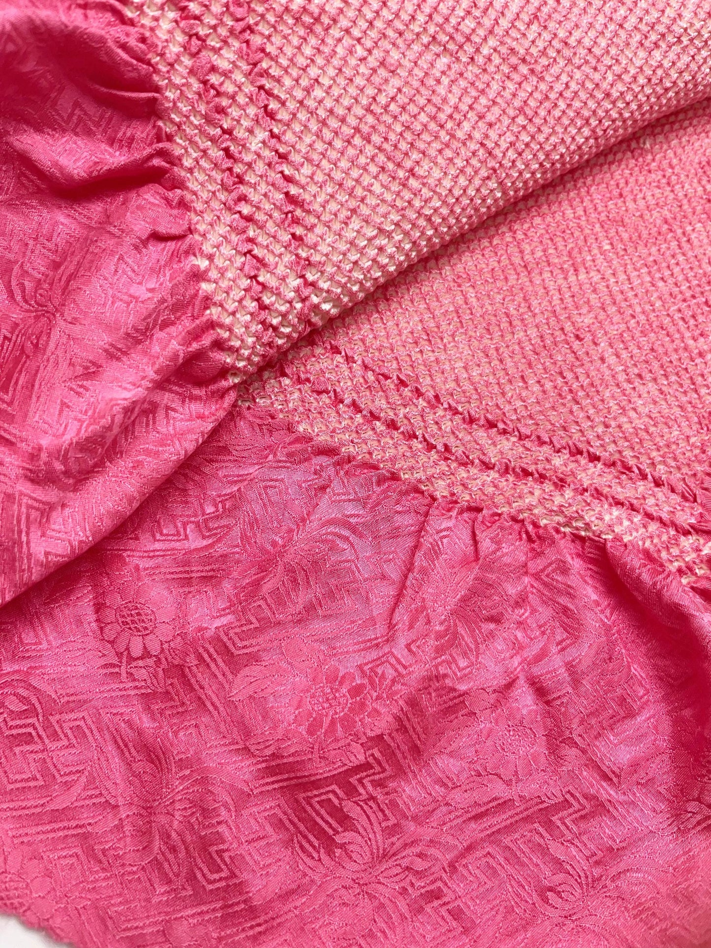 Rank A+ Vintage Pink Color Silk Obiage/ 17B