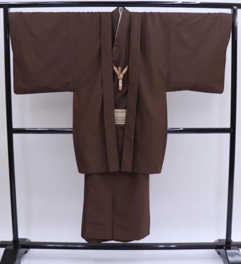 Custom-Fit Men's Kimono Set: Traditional Japanese Nagagi & Haori Jacket