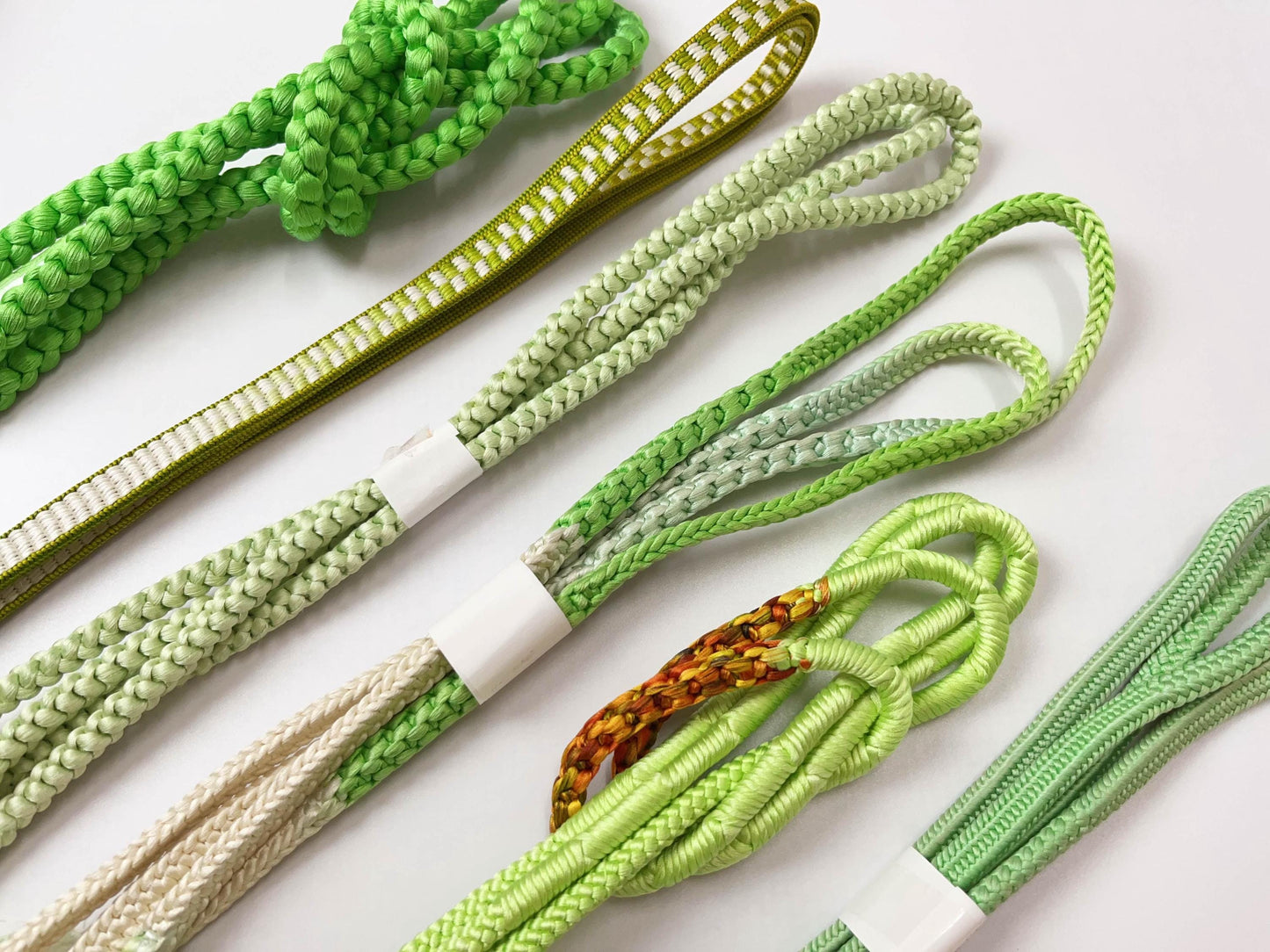 Green Silk Obijime Cord: Japanese Kimono Belt Accessory, Q5
