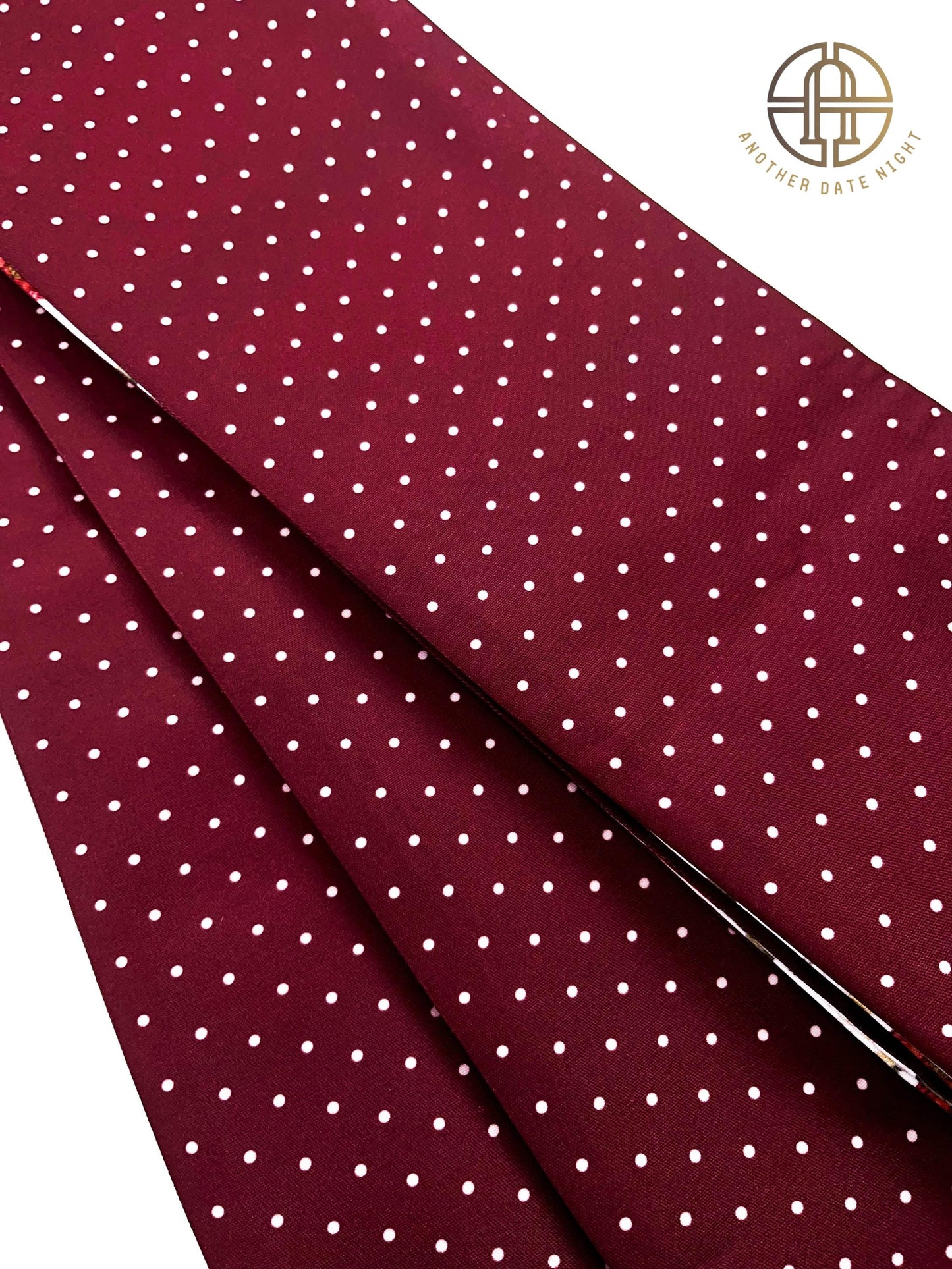 Camellia Rabbit Hanhaba Obi Belt: Red Polka Dot Kimono Sash