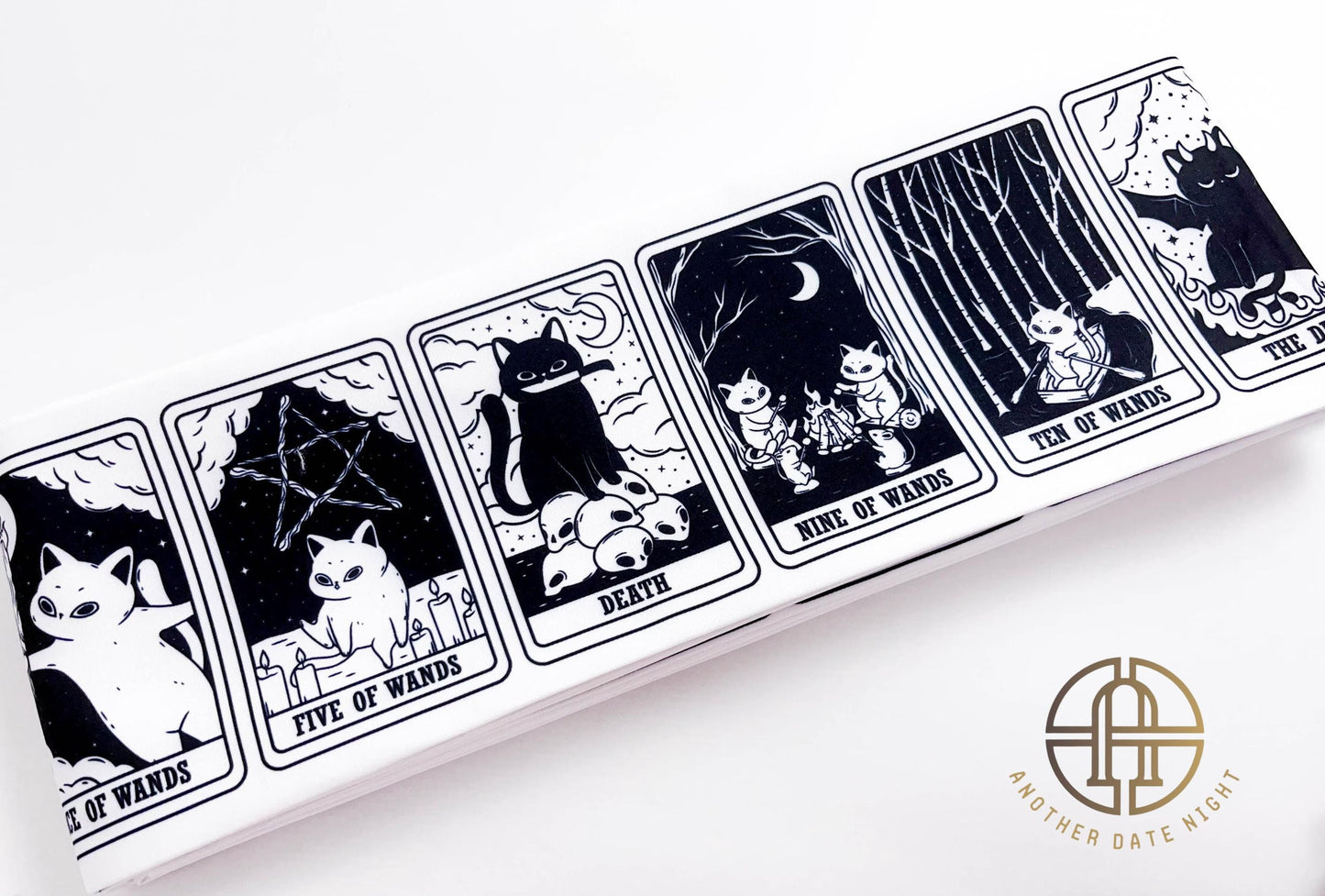 Cat Tarot Hanhaba Obi Belt: Double Sided Kimono Yukata Obi
