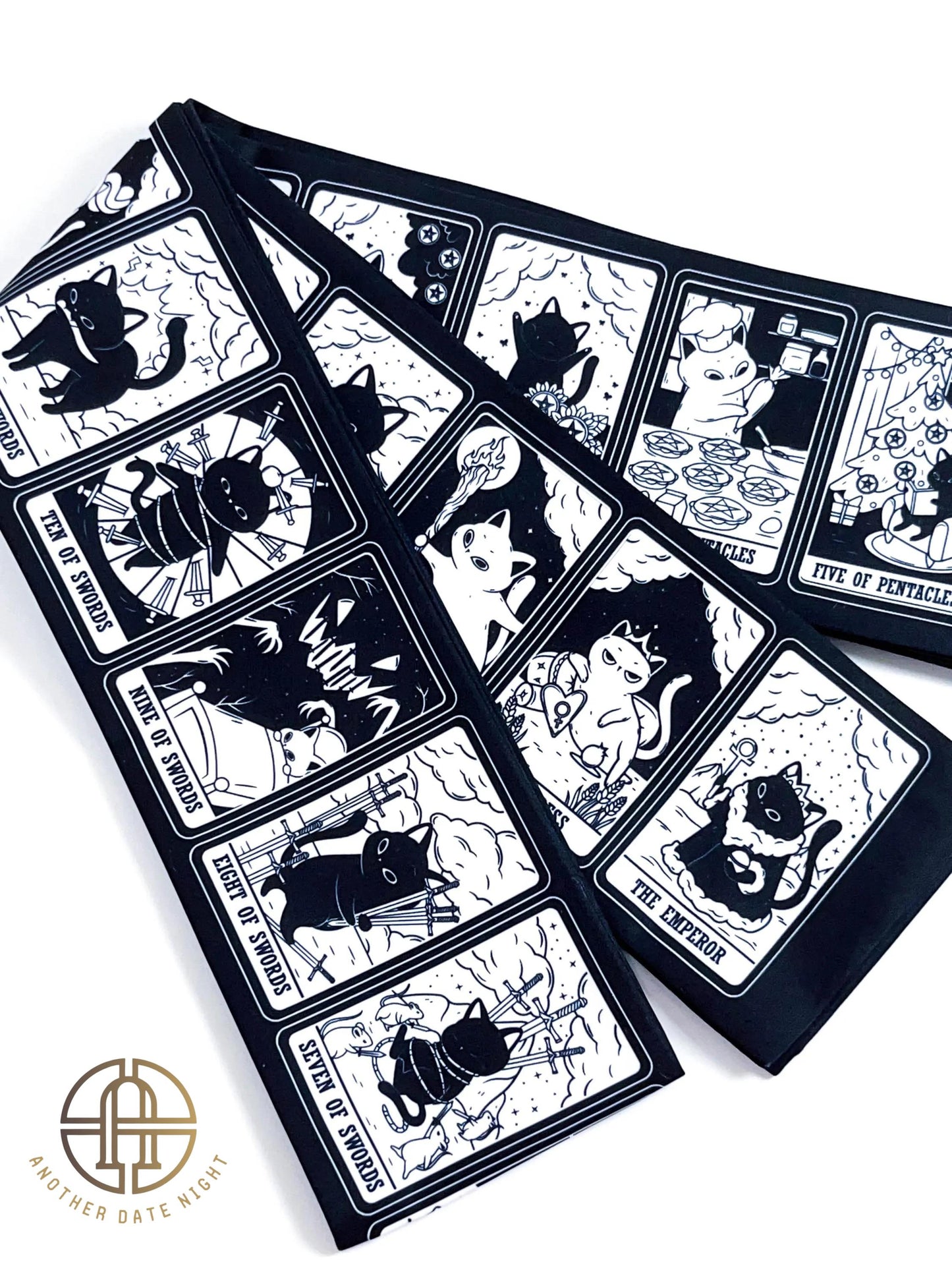 Cat Tarot Kimono/ Yukata Obi Belt: Double Sided Hanhaba Obi