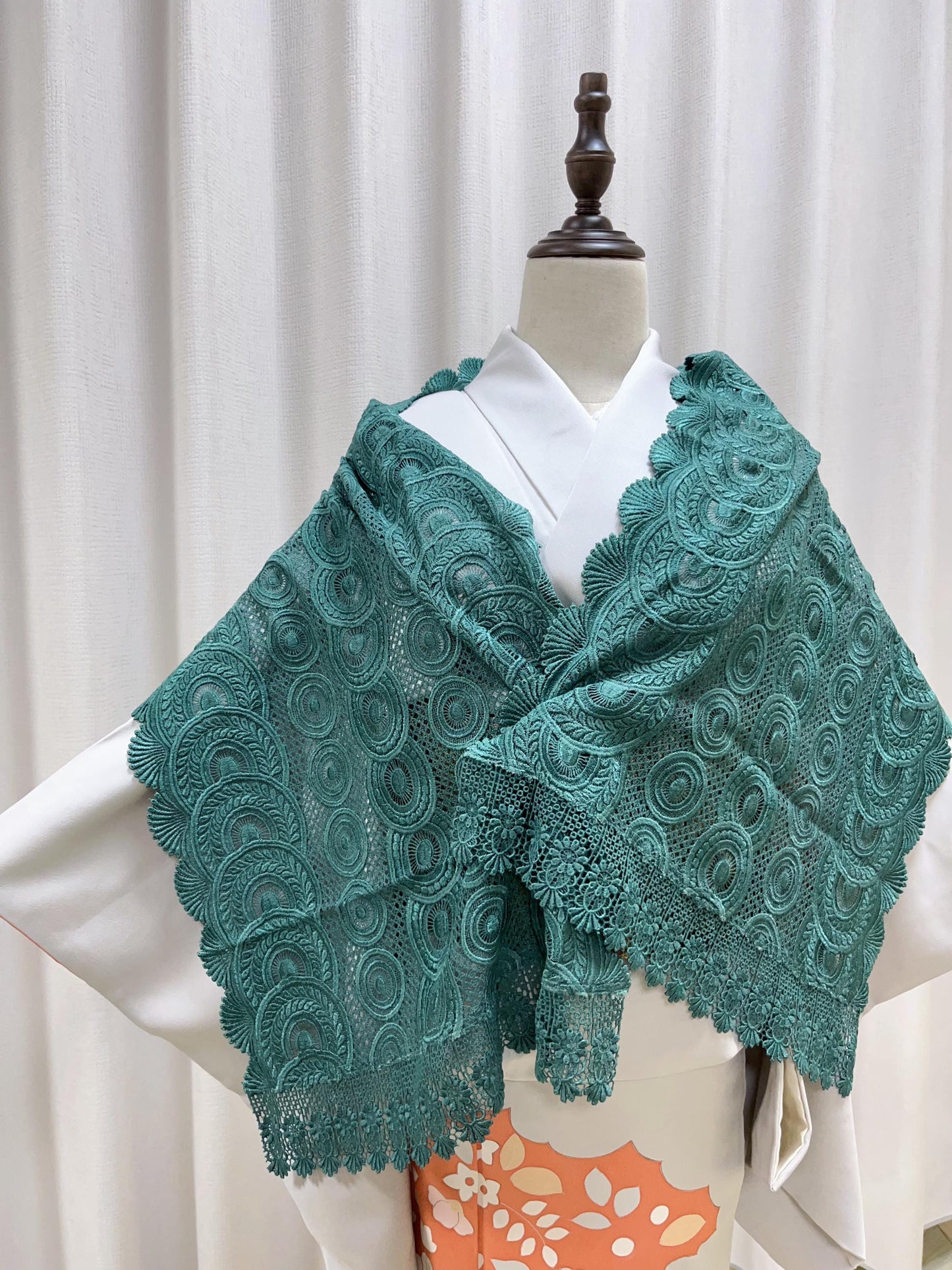 Lace Kimono Shawl: Purple & Green Outwear- Set 2(D)(E)