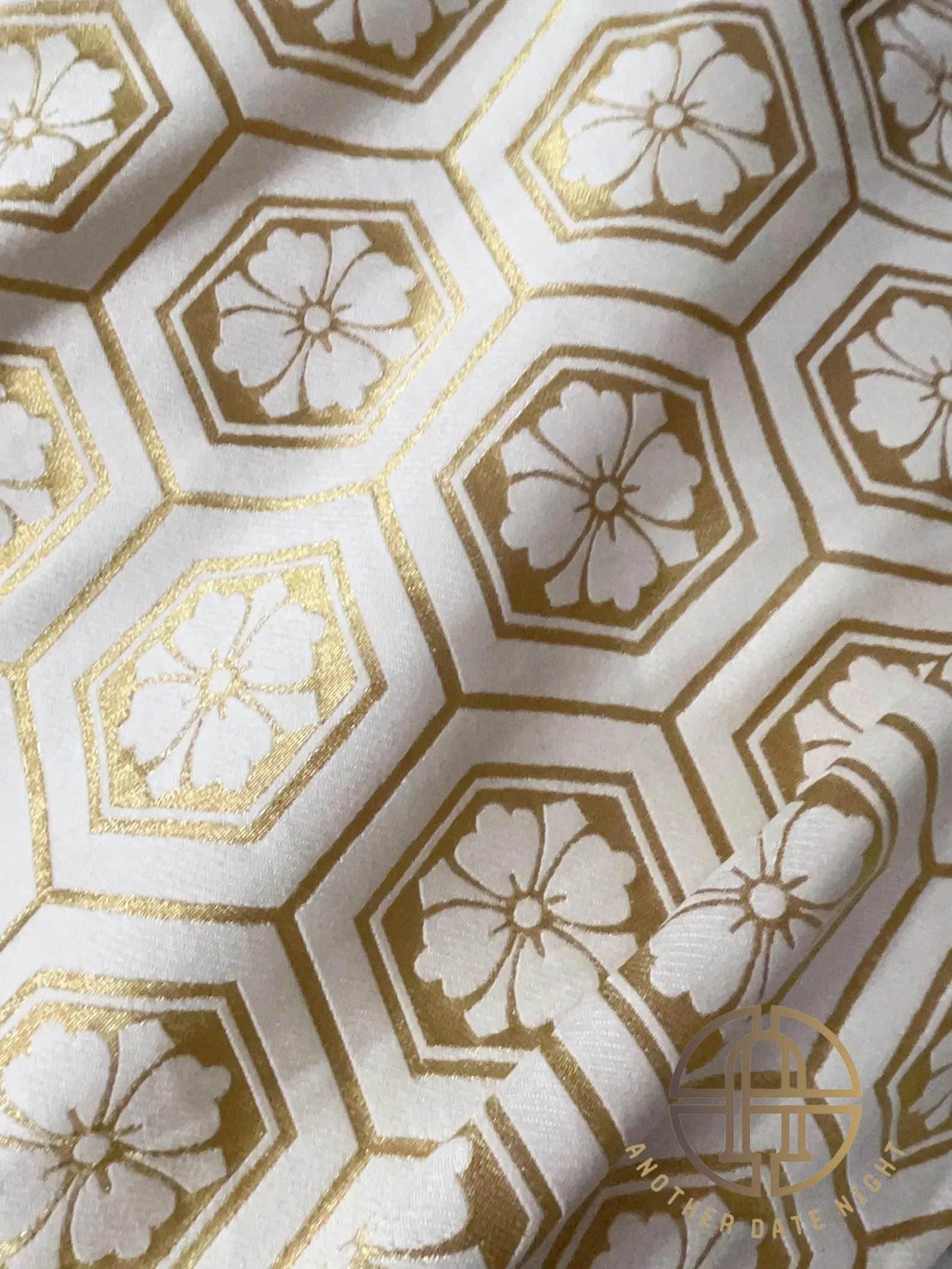 Gold & White Men's Hakama Pants: Japanese Kimono Style