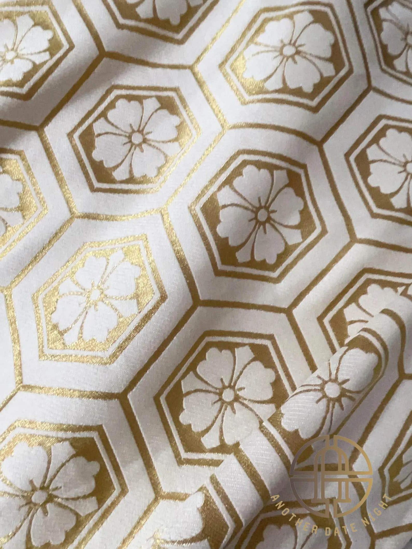 Gold & White Men's Hakama Pants: Japanese Kimono Style