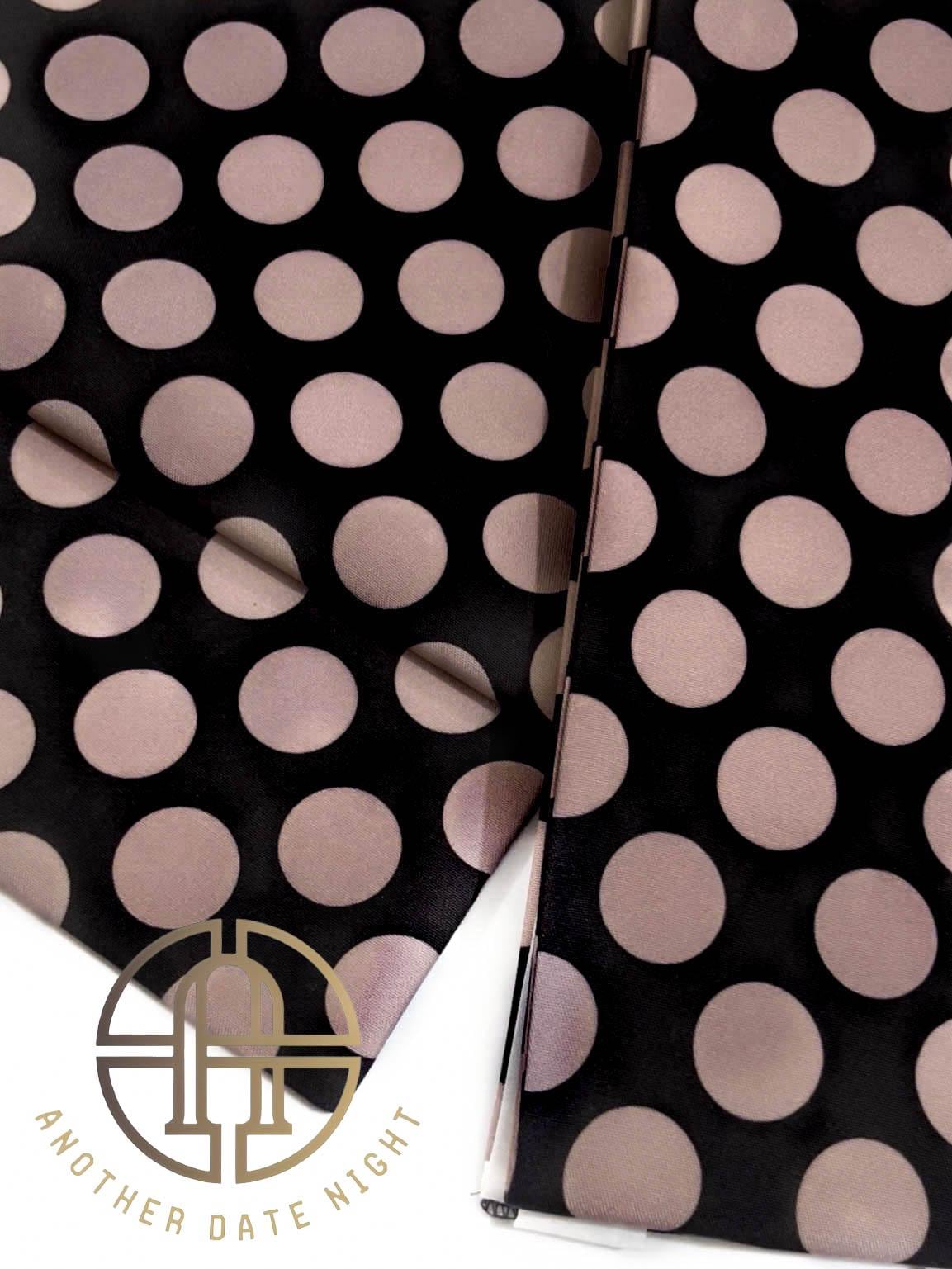 Fast Wear Obi, Pre-Tied Ginza Knot, Ash Pink Polka Dot, Yukata/Casual Kimono Belt