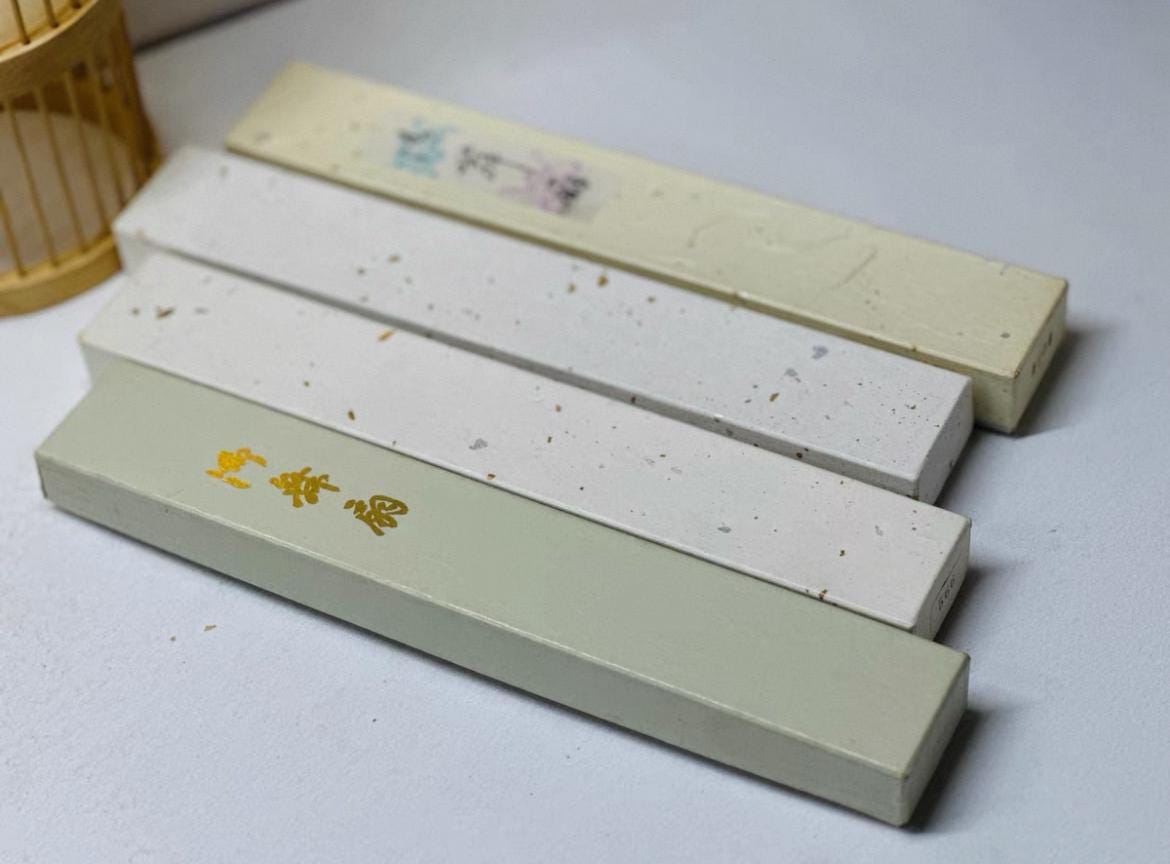 Vintage Japanese Folding Fan: White Odori Dance Sensu, with Box, No. 504