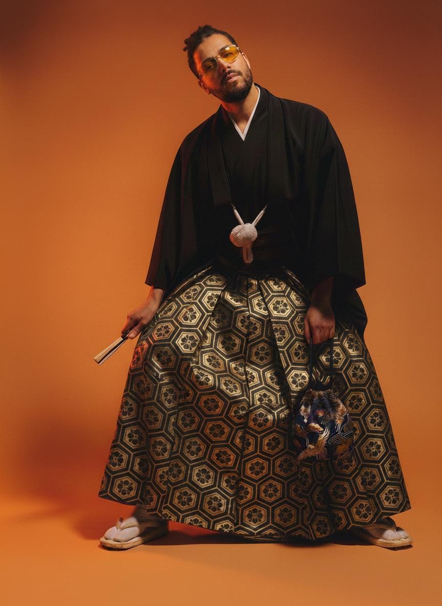 Men’s Traditional Japanese Kimono & Hakama 9PCS/11PCS Curated Gift Set