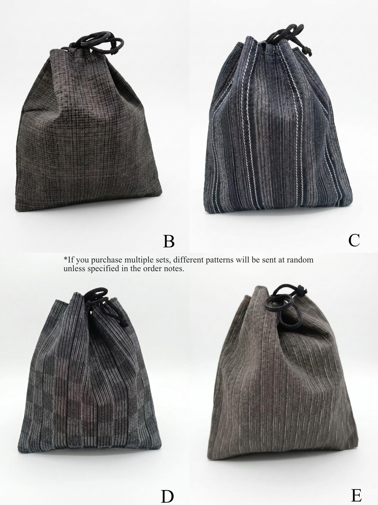 Men's Yukata & Kimono Accessory Gift Set: Kaku Obi, Koshi Himo & Handbag (6 Colors)