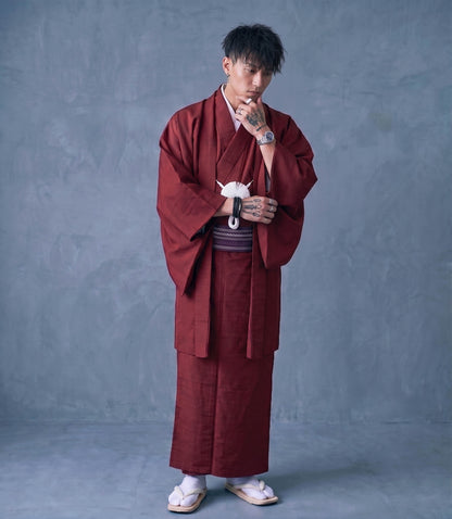 6 Colors Men's Traditional Kimono 4/6/8PCS Gift Set, Customizable Kamon