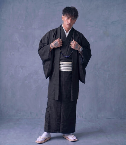 6 Colors Men's Traditional Kimono 4/6/8PCS Gift Set, Customizable Kamon